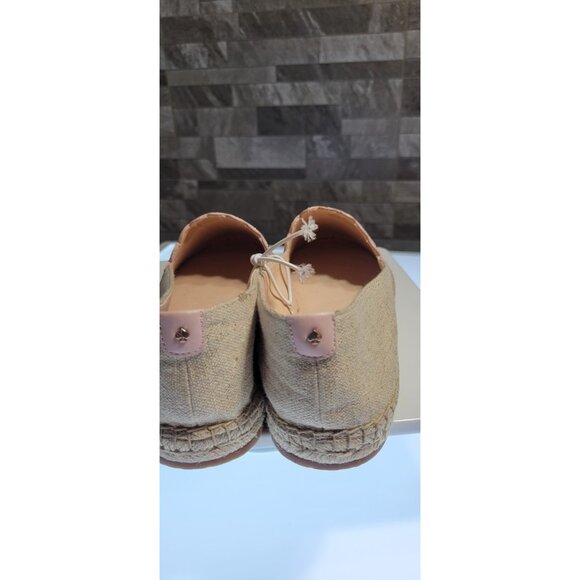 Kate Spade NY Slip On Leather Espadrille Shoes Pink- Light Cream Size 11 B - Picture 5 of 7